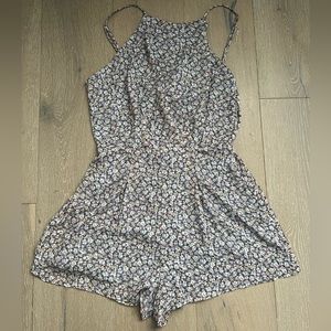 All in Favor Floral High Neck Romper